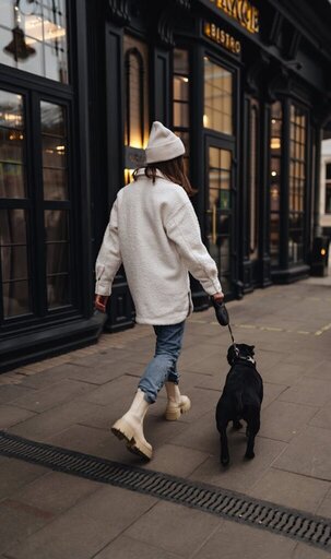 woman walking with her dog. Hangover breakfast ideas. hangover skin. how to fix a hangover quick. how to treat dehydrated skin. how to fix dehydrated skin. tired when hungover. re energize.